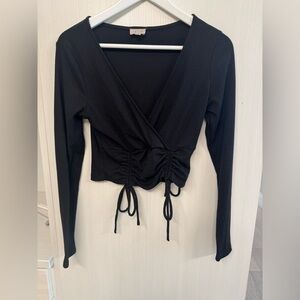 Cropped long sleeve top